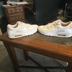 Nike White and Cream Athletic Shoes